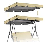 Auvent De Remplacement Universel, Housse De Siège De Balançoire Imperméable, Tissu Ox 190t, Housse Extérieure De Protection UV (Beige 142×120×18cm)