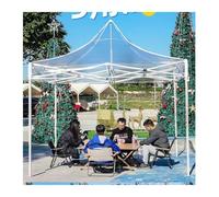 Auvent de tente robuste - Housse transparente pour tonnelle pop-up pour extérieur, terrasse et jardin, construction en PVC durable