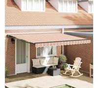 Auvent de terrasse autoportant, store rétractable à rayures multicolores, 400 x 300 cm, tissu vertical, pour extérieur, balcon, terrasse, jardin, toit de terrasse