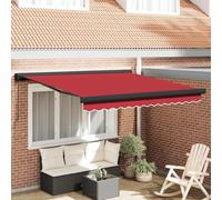 Auvent de terrasse autoportant, store rétractable rouge, 300 x 250 cm, tissu et métal, store vertical pour extérieur, balcon, terrasse, jardin, toit de terrasse