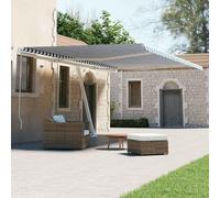 Auvent de terrasse autoportant, store vertical automatique, 600 x 300 cm, bleu/blanc, pour balcon, terrasse, jardin, toit de terrasse