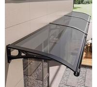 auvent de terrasse，Auvent de Porte et fenêtres,auvent Porte d'entree，Marquise en Polycarbonate Résistante, Contre La Pluie et UV,Porte Toit Marquise Abri Protection - Gris fumée - 60x280cm/24 x110