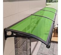 auvent de terrasse，Auvent de Porte et fenêtres,auvent Porte d'entree，Marquise en Polycarbonate Résistante, Contre La Pluie et UV,Porte Toit Marquise Abri Protection - Vert - 80x360cm/31 x142