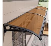 auvent de terrasse，Auvent de Porte et fenêtres,auvent Porte d'entree，Marquise en Polycarbonate Résistante, Contre La Pluie et UV,Porte Toit Marquise Abri Protection - Brun - 60x100cm/24 x39