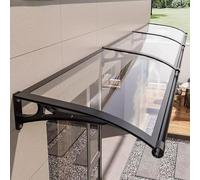 auvent de terrasse，Auvent de Porte et fenêtres,auvent Porte d'entree，Marquise en Polycarbonate Résistante, Contre La Pluie et UV,Porte Toit Marquise Abri Protection - Transparent - 60x510cm/24 x201