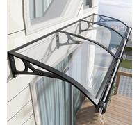 Auvent de terrasse avec cadre en aluminium, housse extérieure transparente anti-UV pour cour, balcon, tonnelle et restaurant - Installation facile à faire soi-même