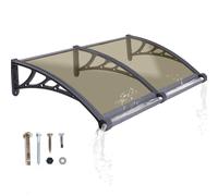 Auvent de terrasse avec drainage marron solide en polycarbonate transparent UPF50+ pour portes, idéal pour les grands et petits porches, protection contre les intempéries - 78,7 x 170,2 cm