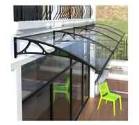 Auvent de terrasse d'extérieur de qualité supérieure - Résistant aux intempéries - Protection contre la pluie et le soleil - En polycarte C avec support noir - 120 x 210 cm / 47x83in