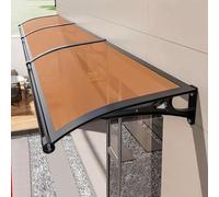 Auvent de terrasse d'extérieur marron avec support en aluminium - Protection contre les UV et la pluie - 120 x 350 cm / 47in x138in - Abri d'extérieur Solut