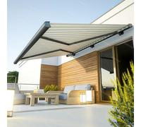 Auvent de terrasse électrique motorisé réglable en aluminium pour terrasses, balcons et jardins, auvent d'extérieur résistant aux intempéries