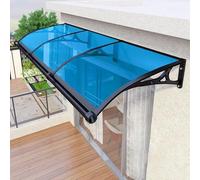 Auvent de terrasse en Alliage d'aluminium Grand Format - Protection UV et Pluie - Toile en Polycarbonate pour Jardin et Porche, Bleu lac, 60 x 130 cm (24 x 51 Pouces) avec Support