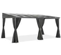 Auvent de terrasse en aluminium 3 x 6 m Tarragone avec rideaux Garden Point anthracite