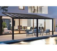 Auvent de terrasse en aluminium Stockholm Palram - Canopia 3,4 x 8,1 m gris