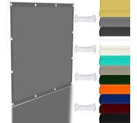 Auvent de terrasse en polyester imperméable avec œillets pour utilisation extérieure, jardin, cour, fêtes, protection UV et installation facile Gris 9 x 10 m