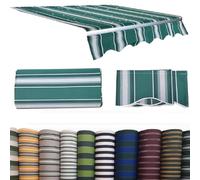 Auvent de terrasse en tissu à rayures pour jardin et balcon, 6 x 2,5 m, toile durable