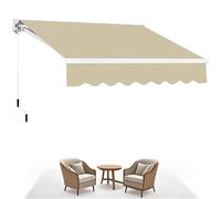Auvent de terrasse extensible et rétractable avec manivelle manuelle, imperméable, protection UV, 5 x 1,5 m, 5 x 2 m, 5 x 2,5 m, pour espaces extérieurs
