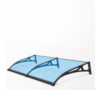 Auvent de terrasse extérieur avec évier - Housse en polycarbonate bleu, silencieuse, autonettoyante, protection UV, support en aluminium disponible en 60/80/100/120/150 cm de largeur