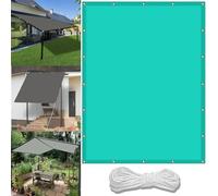Auvent de terrasse imperméable - 1,1 x 1,2 m - Anti-UV - Résistant aux intempéries - Avec œillets et corde - Accessoire de fête en plein air - Bleu ciel