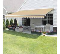 Auvent de terrasse imperméable en tissu Oxford résistant aux UV et aux déchirures | Auvent manuel pour espaces extérieurs, cafés, terrasses et cours | Protection polyvalente contre les intempéries