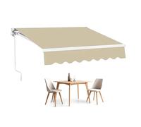 Auvent de terrasse imperméable et rétractable avec revêtement en polyuréthane amovible avec manivelle, protection solaire, disponible en 3 x 2,5 m, 2 x 1,5 m, 2,5 x 2 m