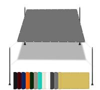Auvent de terrasse imperméable pour extérieur, 3,5 x 4,4 m, protection UV 98 %, avec corde et kit de fixation, parfait pour piscine, terrasse, serre, gris clair
