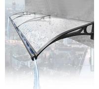 Auvent de terrasse incurvé en polycarbonate - Auvent de porte et fenêtre d'extérieur, résistant aux intempéries, parfait pour les entrées de maison et les terrasses