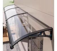 Auvent de terrasse incurvé transparent en polycarbonate résistant aux UV - Isolation thermique - Pour jardin, entrée, bureau (78,7 x 419,1 cm)