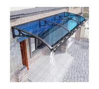 Auvent de terrasse Ning - Housse de pluie pour fenêtre avec gouttière pour un drainage rapide - Design arqué - Protection de porte d'entrée (100,1 x 80 cm)