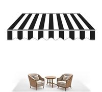 Auvent de terrasse portable rétractable avec revêtement imperméable et support mural, idéal pour la protection solaire extérieure - 12,7 x 3,8 cm