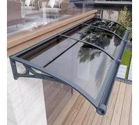 Auvent de terrasse réglable en aluminium - Résistant aux UV - Pour la pluie et la neige - Extensible - 80 x 240 cm - Solution d'ombrage moderne pour porte et terrasse