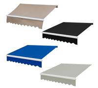Auvent de terrasse rétractable - Auvent en polyester protégé contre les UV - Pare-soleil manuel pour terrasse et fenêtre, 5 x 2 m, disponible en noir, gris, bleu, marron