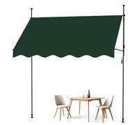 Auvent de terrasse rétractable - Auvent sur pied manuel pour balcon et jardin - Sans perçage - Abri à manivelle pour café/restaurant/tonnelle - Vert - 150 x 120 cm