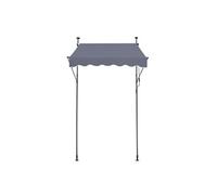 Auvent de terrasse rétractable avec manivelle 150 x 120 cm pour patio gris
