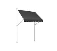 VEVOR Auvent de terrasse rétractable avec manivelle 250 x 120 cm pour patio noir