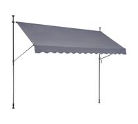 Auvent de terrasse rétractable avec manivelle 350 x 120 cm pour patio gris