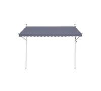 VEVOR Auvent de terrasse rétractable 400 x 120 cm, store banne manuel avec manivelle, hauteur réglable 218-310 cm, abri pare-soleil extérieure de balcon résistant aux UV pour patio, balcon, cour, gris