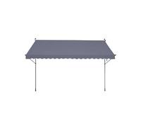 VEVOR Auvent de terrasse rétractable 450 x 120 cm, store banne manuel avec manivelle, hauteur réglable 218-310 cm, abri pare-soleil extérieure de balcon résistant aux UV pour patio, balcon, cour, gris