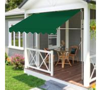 Auvent de terrasse rétractable avec manivelle, imperméable, installation facile, hauteur réglable 215310 cm, vert, 2 m, parfait pour l'ombre et la protection solaire