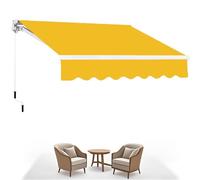 Auvent de terrasse rétractable avec manivelle manuelle, imperméable, protection UV, pour 5 x 1,5 m, 5 x 2 m, 5 x 2,5 m, auvent d'extérieur résistant aux intempéries