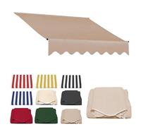 Auvent de terrasse rétractable de rechange 2,4 x 2 m/2,4 x 2,1 m/3,7 x 3 m/3,4 x 2,4 m - Pare-soleil imperméable 100 % polyester pour terrasse et abri de terrasse - Tissu durable