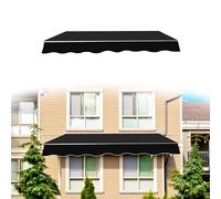 Auvent de terrasse rétractable de rechange imperméable pour terrasse, restaurants et magasins - 4,2 x 3 m - Noir - Pour une protection UV ultime