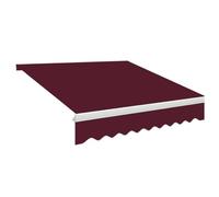 Auvent de terrasse rétractable de rechange pour fenêtres et portes, 4 x 3 m, bordeaux - Abri en toile durable avec cantonnière, parfaite pour la protection solaire extérieure