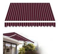 Auvent de terrasse rétractable électrique 2,5 x 2 m - Housse imperméable en polyester 300 g/m² pour une utilisation en extérieur, rayures rouges et blanches (taille : 2,5 x 1,5 m)