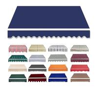 Auvent de terrasse rétractable en polyester bleu marine de 6 x 2 m - Tissu de rechange pour fenêtre, porte, terrasse, auvent d'extérieur pour arrière-cour et magasins