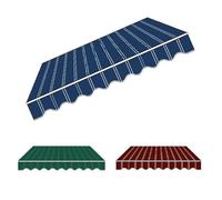 Auvent de terrasse rétractable en tissu polyester imperméable avec cantonnière à rayures bleues, idéal pour terrasse et terrasse, 2,5 x 2 m