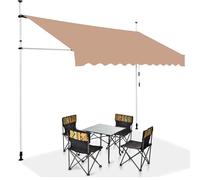 Auvent de terrasse rétractable - Housse de protection solaire pour porte et fenêtre - 200 - 500 cm - Marron - 500 x 300 cm - Auvent d'extérieur