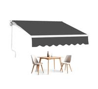 Auvent de terrasse rétractable imperméable et résistant aux UV avec revêtement en polyuréthane à manivelle manuelle Disponible en tailles 3 x 2,5 m 2 x 1,5 m 2,5 x 2 m