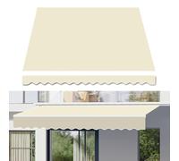 Auvent de terrasse rétractable, imperméable, protection UV, 100 % polyester, 300 g, divers (dimensions : 6 x 2 m, couleur beige) - auvent d'extérieur parfait pour terrasse et patio