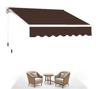 Auvent de terrasse rétractable manuel - 5 x 1,5 m, 5 x 2 m, 5 x 2,5 m, imperméable, protection UV, pour espaces extérieurs, facile à installer, durable, pour jardin, balcon, terrasse