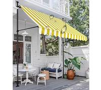 Auvent de terrasse rétractable, manuel et réglable avec manivelle pour porche, jardin, balcon (140 x 120 cm)